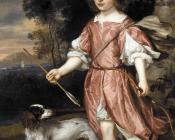 约翰内斯 梅滕斯 : Portrait of the son of a nobleman as Cupid